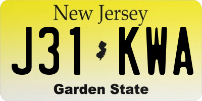 NJ license plate J31KWA