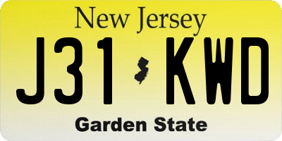 NJ license plate J31KWD