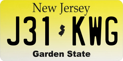 NJ license plate J31KWG