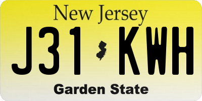 NJ license plate J31KWH