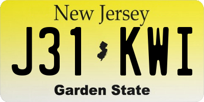 NJ license plate J31KWI