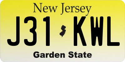 NJ license plate J31KWL