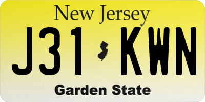 NJ license plate J31KWN