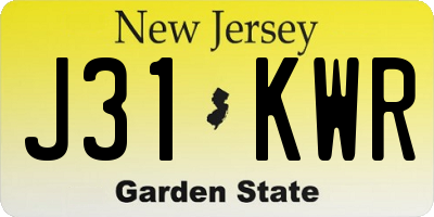 NJ license plate J31KWR