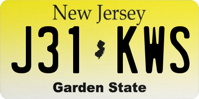 NJ license plate J31KWS