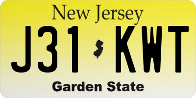 NJ license plate J31KWT