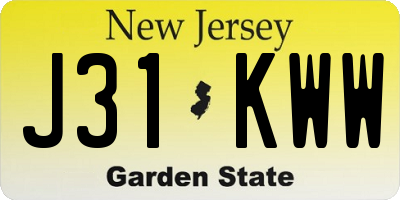 NJ license plate J31KWW