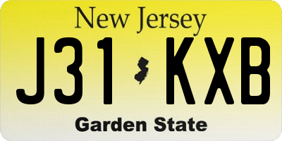 NJ license plate J31KXB