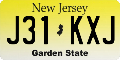 NJ license plate J31KXJ