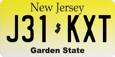 NJ license plate J31KXT