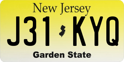 NJ license plate J31KYQ