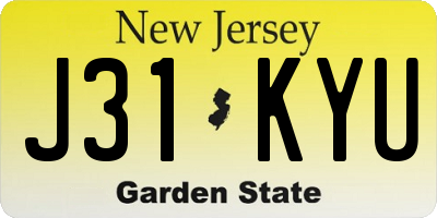 NJ license plate J31KYU