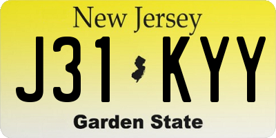 NJ license plate J31KYY