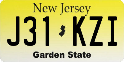 NJ license plate J31KZI