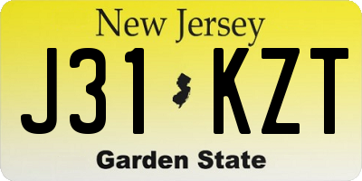 NJ license plate J31KZT