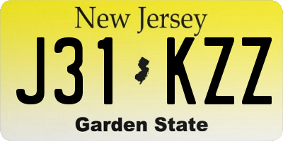 NJ license plate J31KZZ
