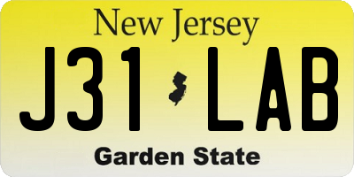 NJ license plate J31LAB