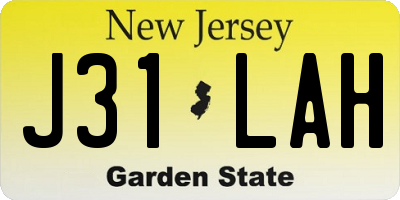 NJ license plate J31LAH