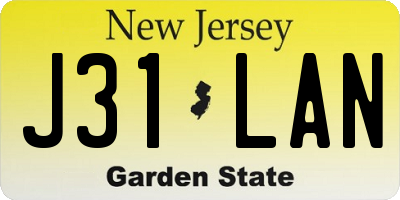NJ license plate J31LAN