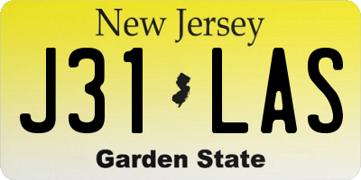 NJ license plate J31LAS