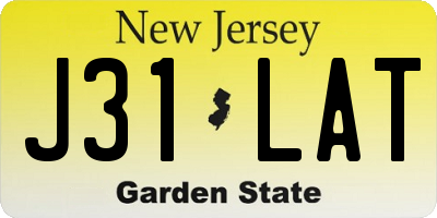 NJ license plate J31LAT