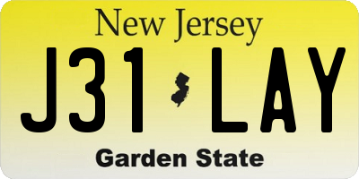 NJ license plate J31LAY