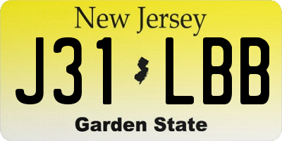 NJ license plate J31LBB