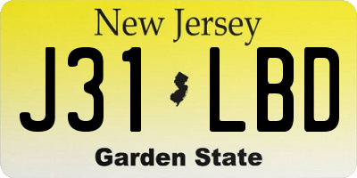 NJ license plate J31LBD
