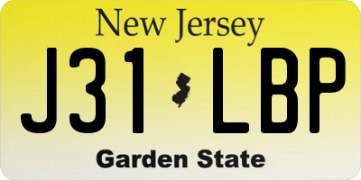 NJ license plate J31LBP
