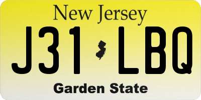 NJ license plate J31LBQ