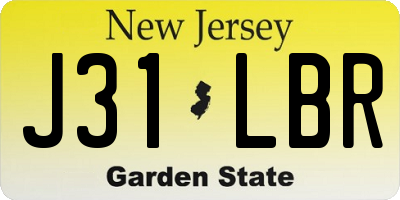 NJ license plate J31LBR