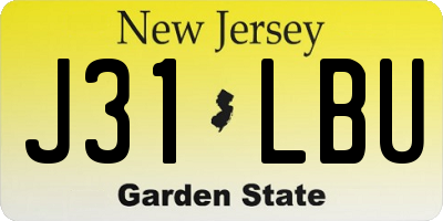 NJ license plate J31LBU