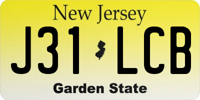 NJ license plate J31LCB
