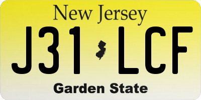 NJ license plate J31LCF