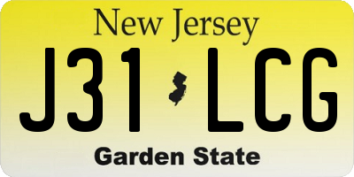 NJ license plate J31LCG