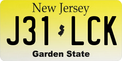 NJ license plate J31LCK