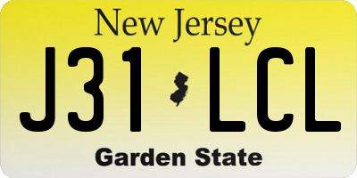 NJ license plate J31LCL