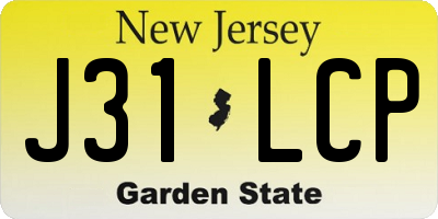 NJ license plate J31LCP