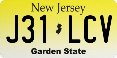 NJ license plate J31LCV