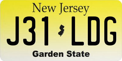 NJ license plate J31LDG