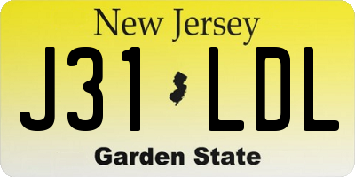 NJ license plate J31LDL