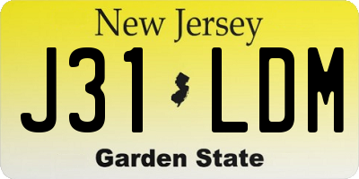 NJ license plate J31LDM