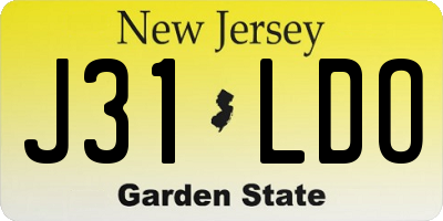 NJ license plate J31LDO
