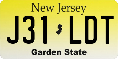 NJ license plate J31LDT