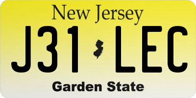 NJ license plate J31LEC