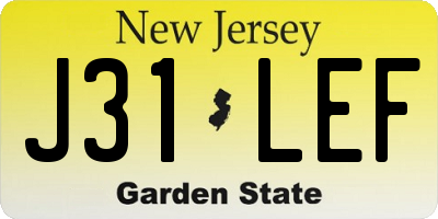 NJ license plate J31LEF
