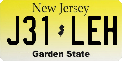 NJ license plate J31LEH