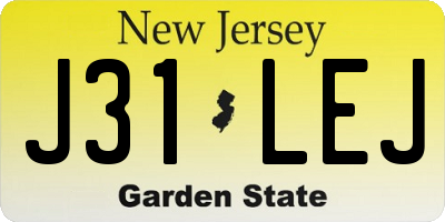 NJ license plate J31LEJ