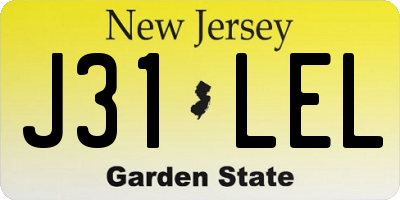 NJ license plate J31LEL