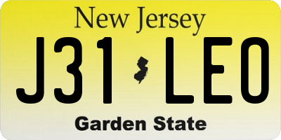 NJ license plate J31LEO